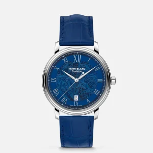 RELOJ TRADITION AUTOMATICO CON PIEL AZUL 40MM