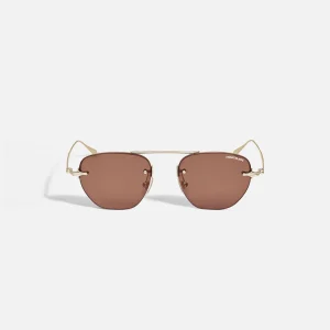 GAFAS OVALADAS METAL DORADO Y LENTES MARRONES