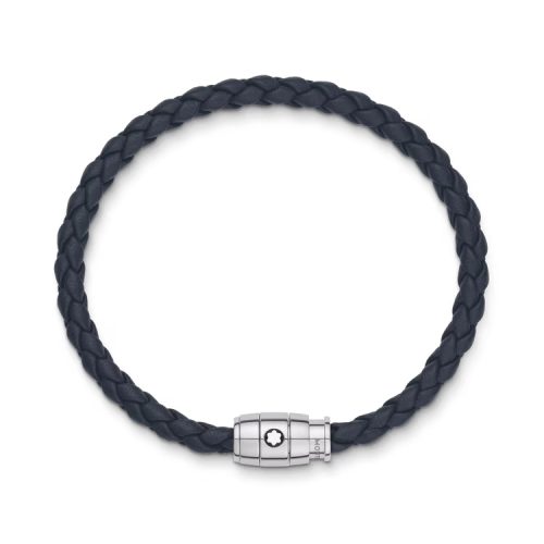 PULSERA montblanc ACERO Y PIEL AZUL 63