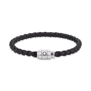 PULSERA DE PIEL NEGRA CON CIERRE DE 3