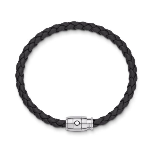 PULSERA DE PIEL NEGRA CON CIERRE DE 3